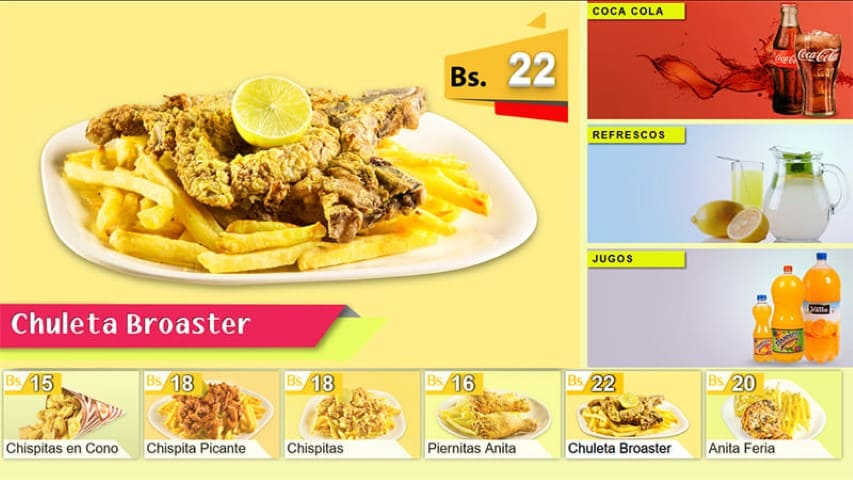 Menu en monitores